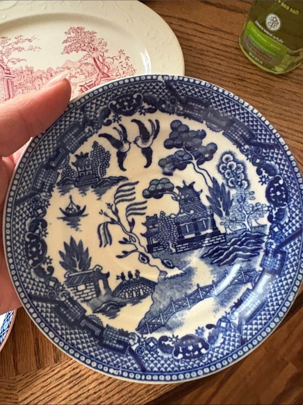 Blue and White Willow Transferware tea Plate